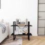 2-stöckiges Regal aus massivem schwarzem Kiefernholz, 80 x 30 x 70 cm von vidaXL, Bücherregale und Regale - Ref: Foro24-80645...