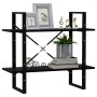 2-stöckiges Regal aus massivem schwarzem Kiefernholz, 80 x 30 x 70 cm von vidaXL, Bücherregale und Regale - Ref: Foro24-80645...