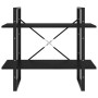 2-stöckiges Regal aus massivem schwarzem Kiefernholz, 80 x 30 x 70 cm von vidaXL, Bücherregale und Regale - Ref: Foro24-80645...