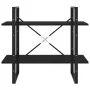 Estantería 2 niveles madera maciza de pino negra 80x30x70 cm de vidaXL, Librerías y estanterías - Ref: Foro24-806456, Precio:...