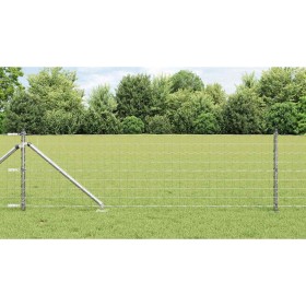 Reja con postes Plateado 0.4 x 10 m Acero
