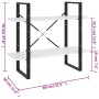 2-stöckiges Regal aus massivem schwarzem Kiefernholz, 80 x 30 x 70 cm von vidaXL, Bücherregale und Regale - Ref: Foro24-80645...