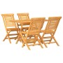 5-piece garden dining set solid teak wood by vidaXL, Garden sets - Ref: Foro24-3154999, Price: 480,56 €, Discount: %