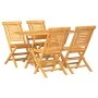 Juego de comedor para jardín 5 piezas madera maciza de teca de vidaXL, Conjuntos de jardín - Ref: Foro24-3154999, Precio: 471...