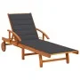 Tumbona de jardín con cojín madera maciza de acacia de vidaXL, Tumbonas - Ref: Foro24-3061602, Precio: 246,32 €, Descuento: %