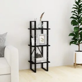 3-tier solid black pine wood shelf 40x30x105 cm by vidaXL, Bookcases and shelves - Ref: Foro24-806496, Price: 50,35 €, Discou...