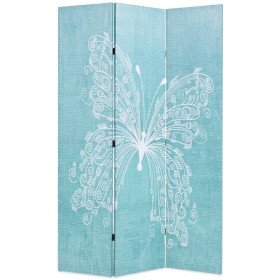 Biombo divisor plegable 120x170 cm mariposa azul