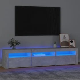 TV stand with LED lights in concrete gray, 180x35x40 cm by vidaXL, TV Furniture - Ref: Foro24-3152757, Price: 121,56 €, Disco...