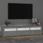 TV stand with LED lights in concrete gray, 180x35x40 cm by vidaXL, TV Furniture - Ref: Foro24-3152757, Price: 121,56 €, Disco...