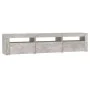 TV stand with LED lights in concrete gray, 180x35x40 cm by vidaXL, TV Furniture - Ref: Foro24-3152757, Price: 121,56 €, Disco...
