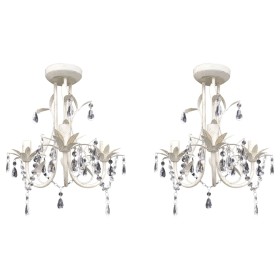 Kristallkronleuchter 2 Einheiten elegant weiß von vidaXL, Kronleuchter - Ref: Foro24-278738, Preis: 95,49 €, Rabatt: %