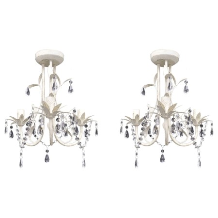 Kristallkronleuchter 2 Einheiten elegant weiß von vidaXL, Kronleuchter - Ref: Foro24-278738, Preis: 92,02 €, Rabatt: %