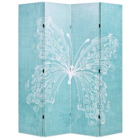 Biombo divisor plegable 160x170 cm mariposa azul