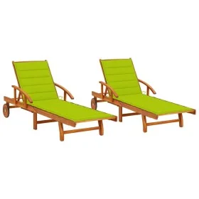Sun loungers with cushions 2 units solid acacia wood by vidaXL, Loungers - Ref: Foro24-3077341, Price: 452,93 €, Discount: %