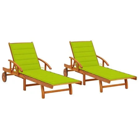 Sun loungers with cushions 2 units solid acacia wood by vidaXL, Loungers - Ref: Foro24-3077341, Price: 452,95 €, Discount: %