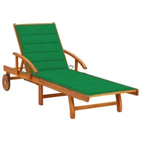 Garden lounger with solid acacia wood cushion by vidaXL, Loungers - Ref: Foro24-3061607, Price: 231,07 €, Discount: %