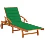 Tumbona de jardín con cojín madera maciza de acacia de vidaXL, Tumbonas - Ref: Foro24-3061607, Precio: 240,73 €, Descuento: %
