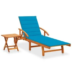 Garden lounger with solid acacia wood cushion by vidaXL, Loungers - Ref: Foro24-3061621, Price: 244,67 €, Discount: %