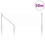 Reja con postes Plateado 0.4 x 50 m Acero