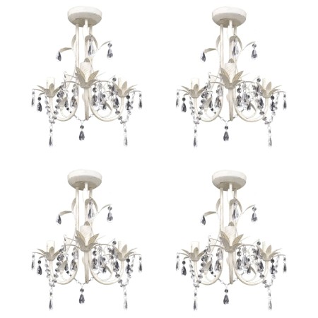 Kristallleuchter 4 Einheiten elegant weiß von vidaXL, Kronleuchter - Ref: Foro24-278739, Preis: 184,55 €, Rabatt: %
