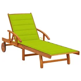 Garden lounger with solid acacia wood cushion by vidaXL, Loungers - Ref: Foro24-3061613, Price: 230,88 €, Discount: %