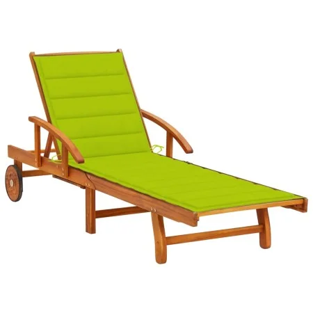 Tumbona de jardín con cojín madera maciza de acacia de vidaXL, Tumbonas - Ref: Foro24-3061613, Precio: 245,76 €, Descuento: %