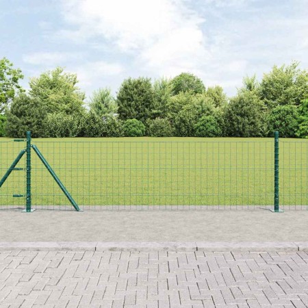 Reja con postes Verde 0.4 x 10 m Acero