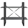 2-tier solid gray pine wood shelf 80x30x70 cm by vidaXL, Bookcases and shelves - Ref: Foro24-806454, Price: 35,55 €, Discount: %