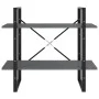 2-tier solid gray pine wood shelf 80x30x70 cm by vidaXL, Bookcases and shelves - Ref: Foro24-806454, Price: 35,55 €, Discount: %
