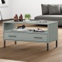 OSLO coffee table metal legs solid gray wood 85x50x45 cm by vidaXL, Coffee table - Ref: Foro24-351034, Price: 64,98 €, Discou...