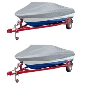 Bootsabdeckung 2 Stück grau 427-488x229 cm von vidaXL, Aufbewahrungsabdeckungen für Boote - Ref: Foro24-279106, Preis: 104,80...