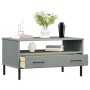 OSLO coffee table metal legs solid gray wood 85x50x45 cm by vidaXL, Coffee table - Ref: Foro24-351034, Price: 64,98 €, Discou...