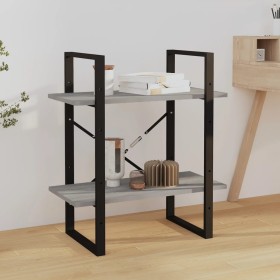 2-tier gray plywood shelf 60x30x70 cm by vidaXL, Bookcases and shelves - Ref: Foro24-821307, Price: 31,33 €, Discount: %