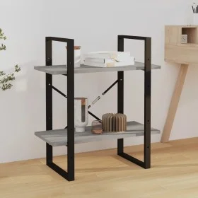 2-tier gray plywood shelf 60x30x70 cm by vidaXL, Bookcases and shelves - Ref: Foro24-821307, Price: 31,04 €, Discount: %