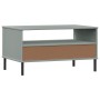 OSLO coffee table metal legs solid gray wood 85x50x45 cm by vidaXL, Coffee table - Ref: Foro24-351034, Price: 64,98 €, Discou...
