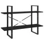 Solid black pine wood 2-level shelf 100x30x70 cm by vidaXL, Bookcases and shelves - Ref: Foro24-806476, Price: 50,49 €, Disco...