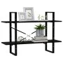 2-stöckiges Bücherregal aus massivem Kiefernholz schwarz 100x30x70 cm von vidaXL, Bücherregale und Regale - Ref: Foro24-80647...