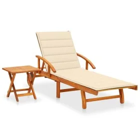Garden lounger with solid acacia wood cushion by vidaXL, Loungers - Ref: Foro24-3061619, Price: 247,49 €, Discount: %