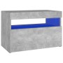 Bedside table with LED concrete gray plywood 60x35x40 cm by vidaXL, Nightstands - Ref: Foro24-3082782, Price: 40,87 €, Discou...