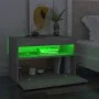 Bedside table with LED concrete gray plywood 60x35x40 cm by vidaXL, Nightstands - Ref: Foro24-3082782, Price: 39,55 €, Discou...