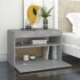 Bedside table with LED concrete gray plywood 60x35x40 cm by vidaXL, Nightstands - Ref: Foro24-3082782, Price: 39,55 €, Discou...