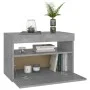 Bedside table with LED concrete gray plywood 60x35x40 cm by vidaXL, Nightstands - Ref: Foro24-3082782, Price: 39,55 €, Discou...