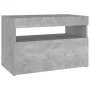 Bedside table with LED concrete gray plywood 60x35x40 cm by vidaXL, Nightstands - Ref: Foro24-3082782, Price: 39,55 €, Discou...