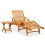 Garden lounger with table and cushion in solid acacia wood by vidaXL, Loungers - Ref: Foro24-3061624, Price: 247,49 €, Discou...