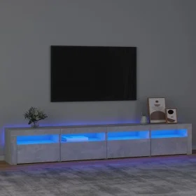 Mueble de TV con luces LED gris hormigón 240x35x40 cm de vidaXL, Muebles TV - Ref: Foro24-3152765, Precio: 151,00 €, Descuent...
