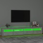 TV-Schrank mit LED-Leuchten betongrau 240x35x40 cm von vidaXL, TV-Möbel - Ref: Foro24-3152765, Preis: 151,71 €, Rabatt: %