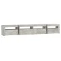 Mueble de TV con luces LED gris hormigón 240x35x40 cm de vidaXL, Muebles TV - Ref: Foro24-3152765, Precio: 151,00 €, Descuent...