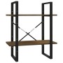 Plywood shelving unit 2 levels brown oak 60x30x70 cm by vidaXL, Bookcases and shelves - Ref: Foro24-821308, Price: 42,88 €, D...