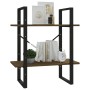 Plywood shelving unit 2 levels brown oak 60x30x70 cm by vidaXL, Bookcases and shelves - Ref: Foro24-821308, Price: 42,88 €, D...