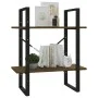Plywood shelving unit 2 levels brown oak 60x30x70 cm by vidaXL, Bookcases and shelves - Ref: Foro24-821308, Price: 42,33 €, D...